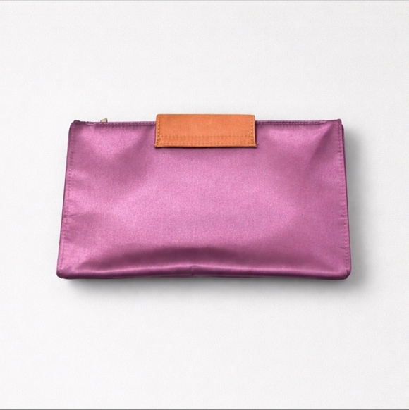 Yves Saint Laurent Satin Clutch in Purple and Tan - Picture 2 of 7